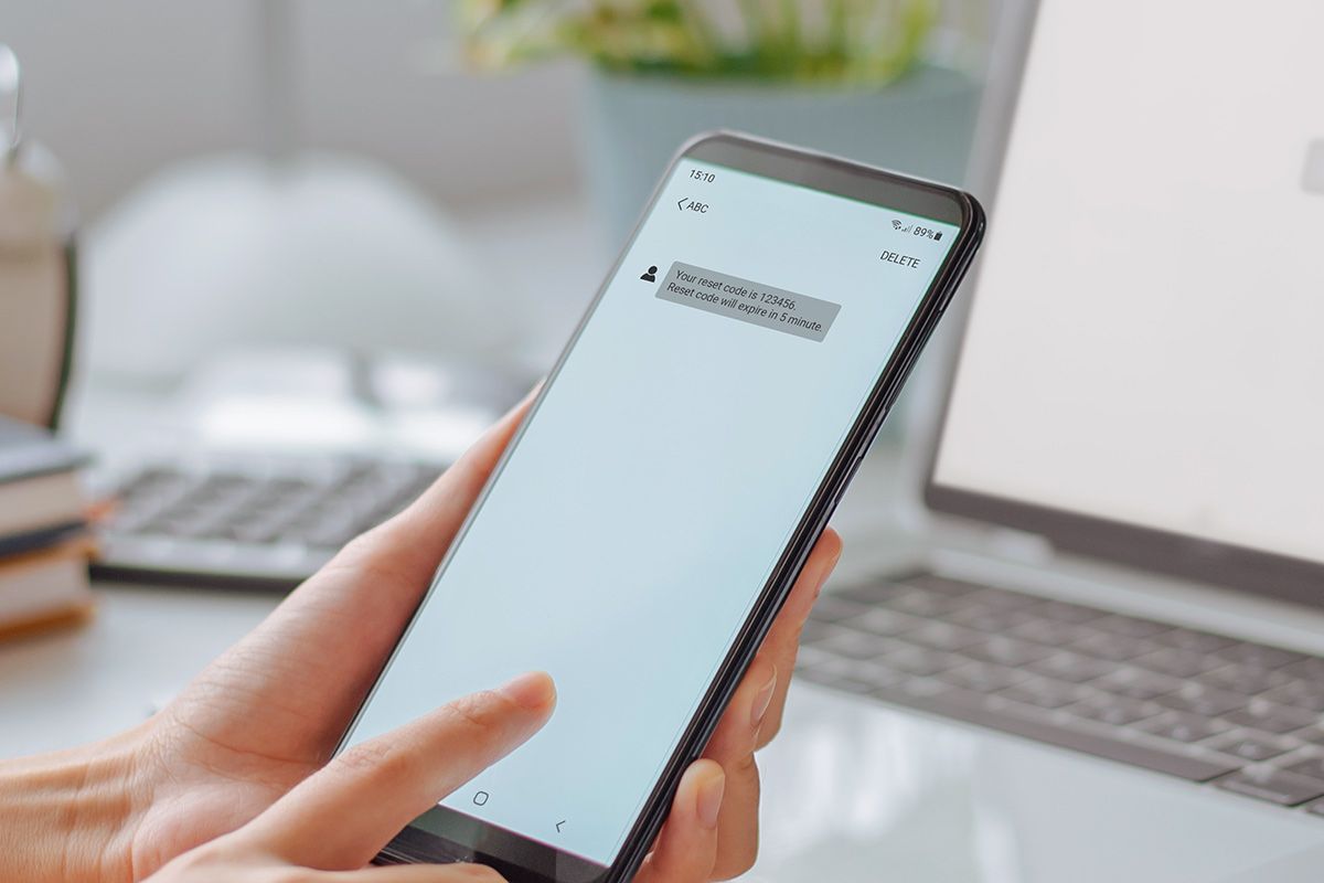 Message on phone with security code