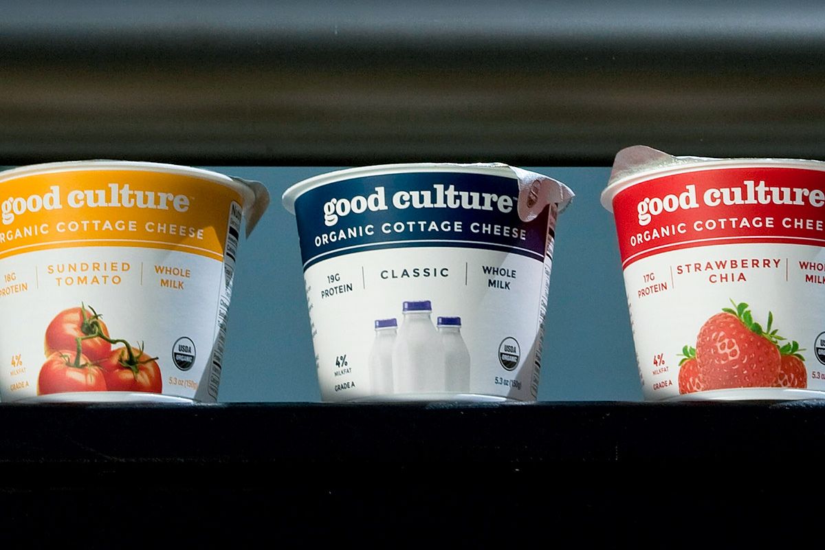 cottage cheese on a shelf
