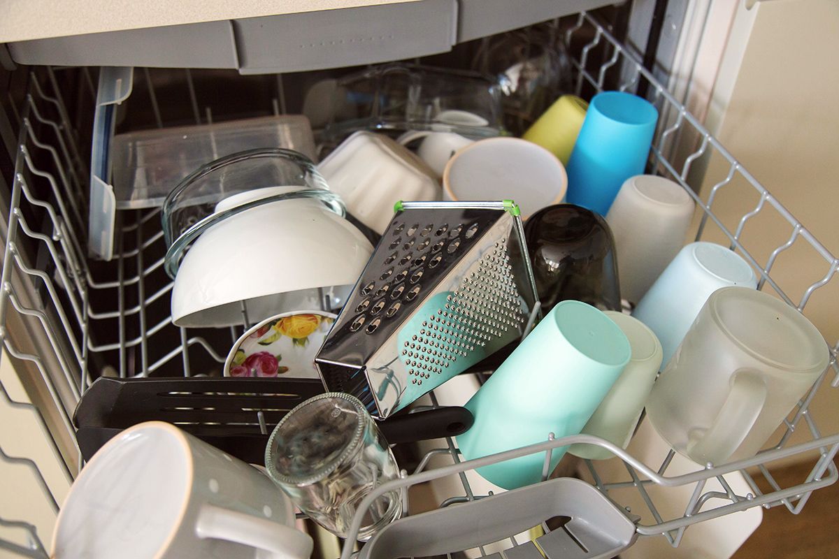 Fully loaded dishwasher