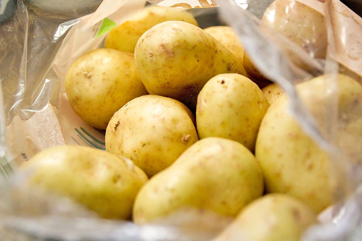 Potatoes in a plastic bag