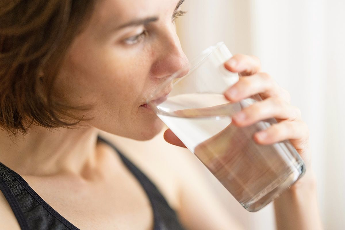 Woman drinking water
