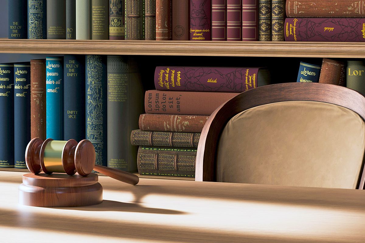 Judge's gavel on a desk