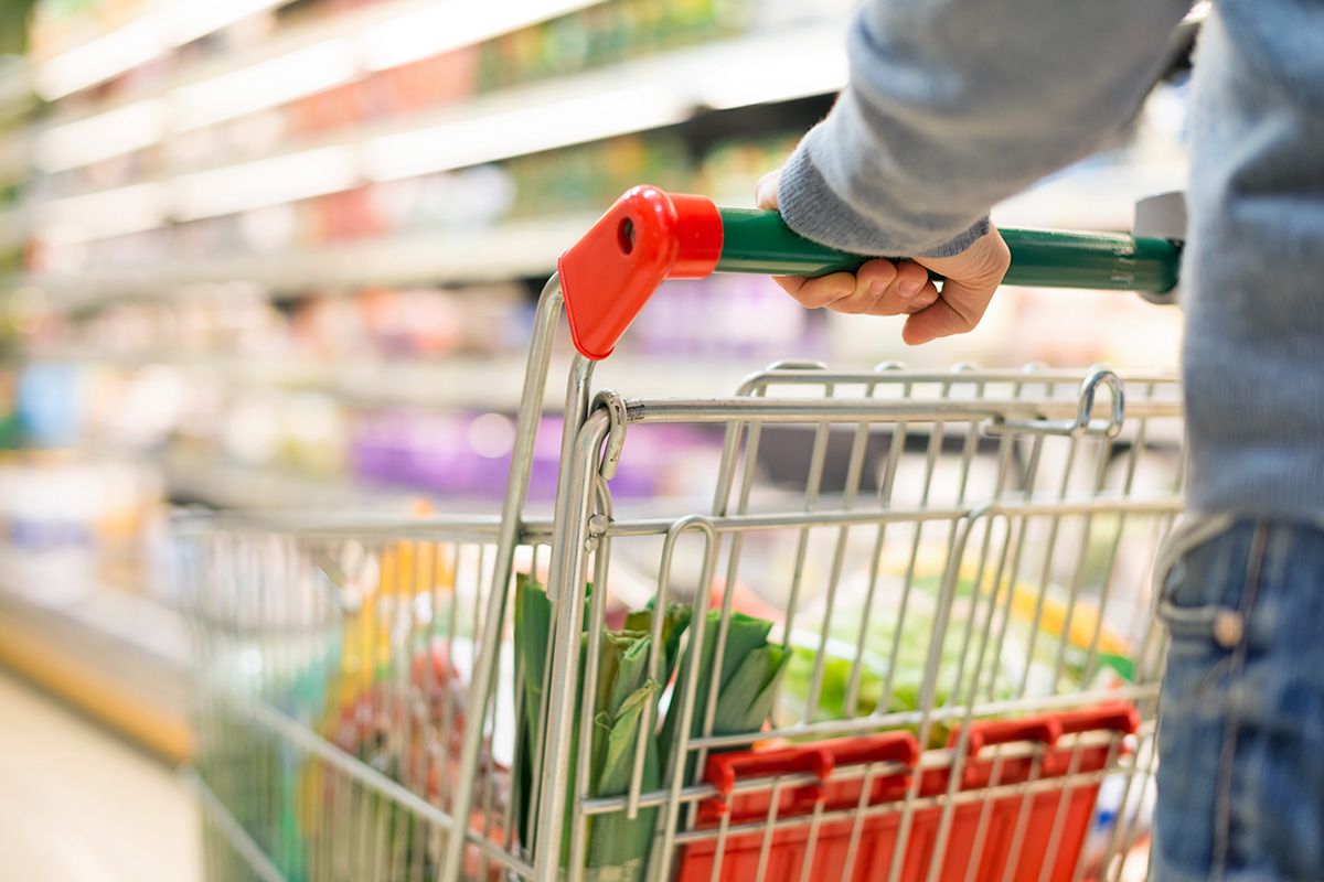Person shopping in grocery store