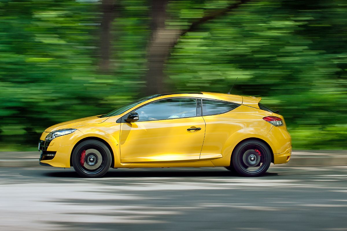 Yellow car on road