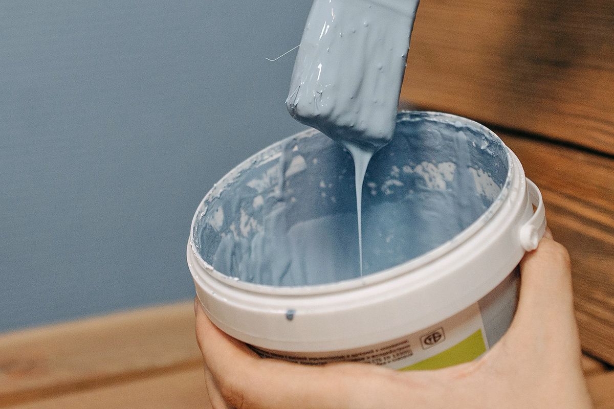 Paint in a bucket