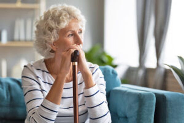 Older woman looking off in the distance